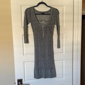 American Eagle Outfitters Gray Long Sleeve Dress